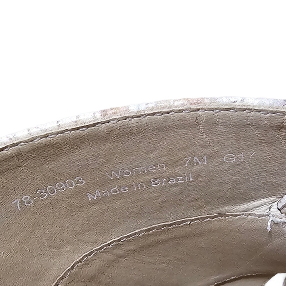 Snake print swifty mule sandals cream and brown block heel slip on sandal size 7 - Picture 7 of 10